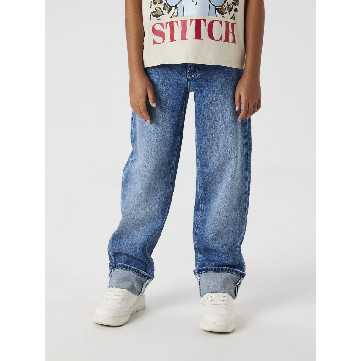 Name It Medium Blue Denim Nkfrose Straight Fold Jeans 4224-Az Noos