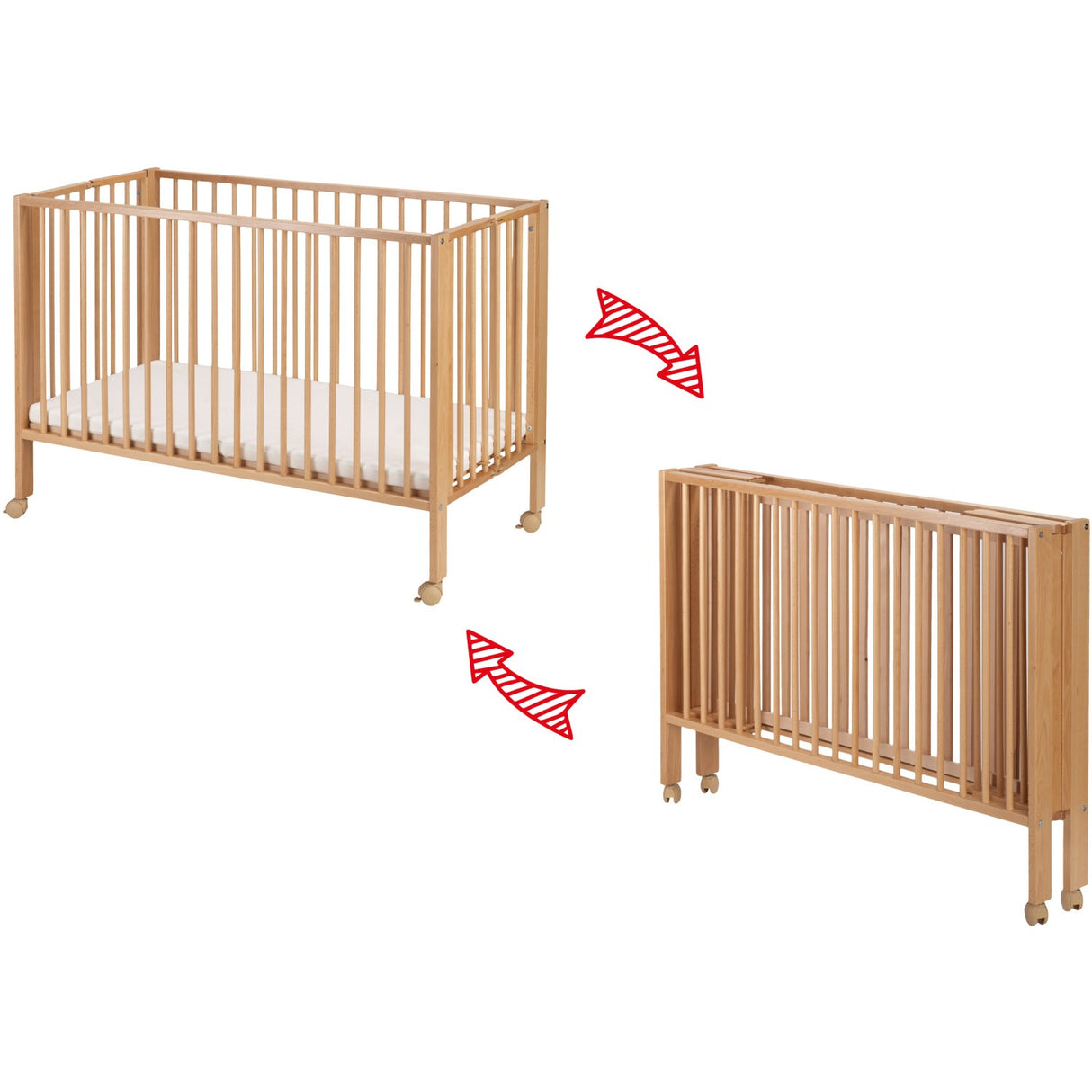 tiSsi® Nature Jori Sammenklappelig Bed Massiv Beech