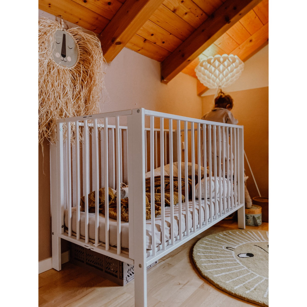 tiSsi® White Laquer Jori Sammenklappelig Bed Massiv Beech