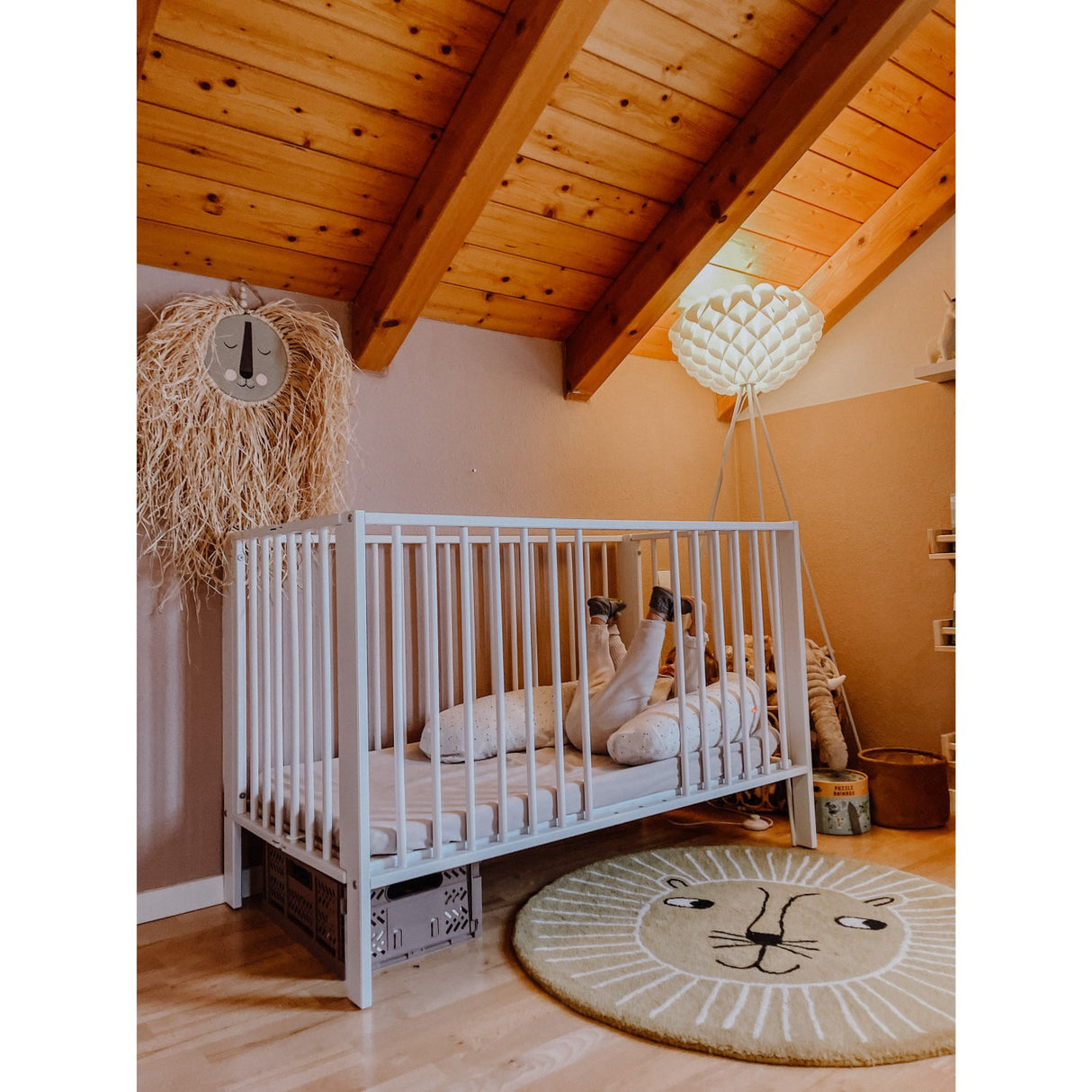 tiSsi® White Laquer Jori Sammenklappelig Bed Massiv Beech