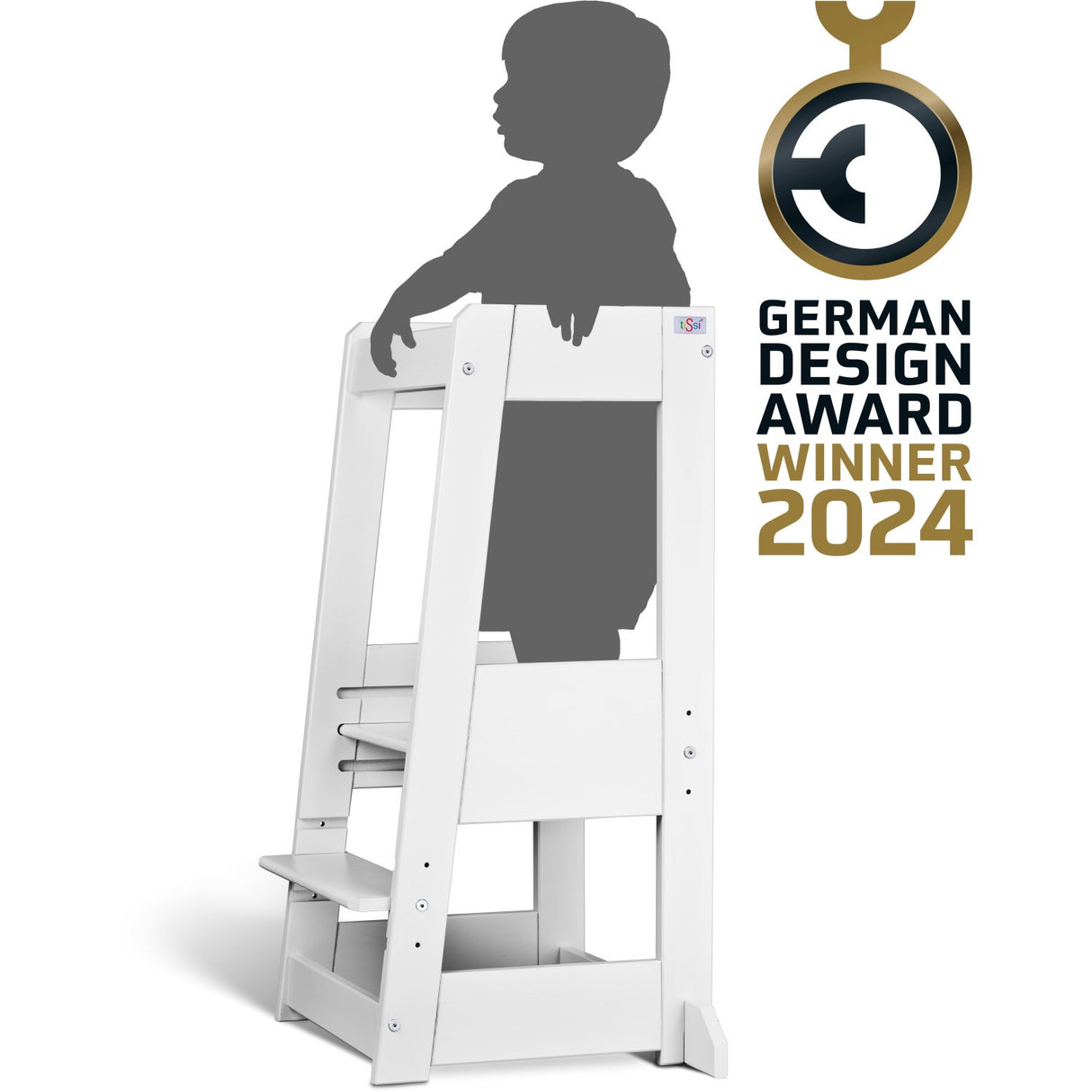 tiSsi® White Laquer Felix Learning Tower Solid Beech