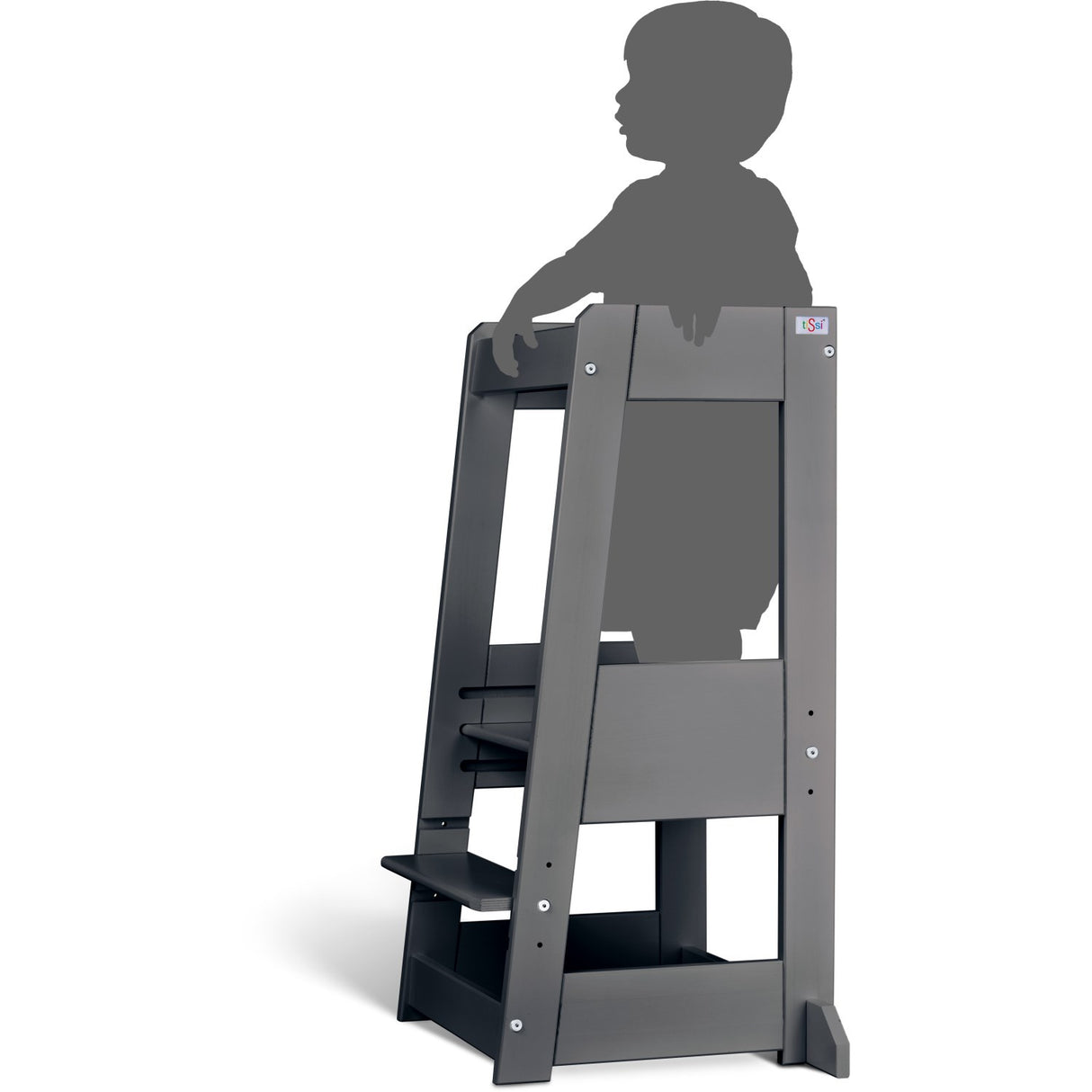 tiSsi® Grey Laquer Felix Learning Tower Massiv Beech