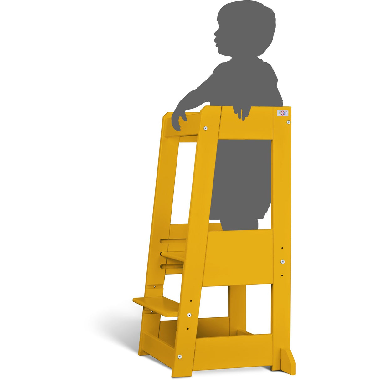 tiSsi® Sun Yellow Laquer Felix Learning Tower Massiv Beech