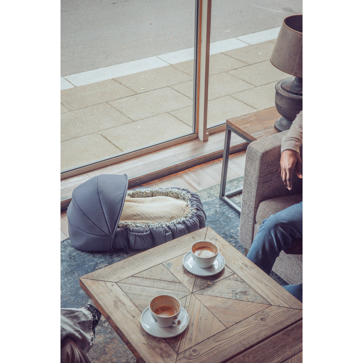 Sebra Blue Olive Hood For 3-In-1 Baby Nest