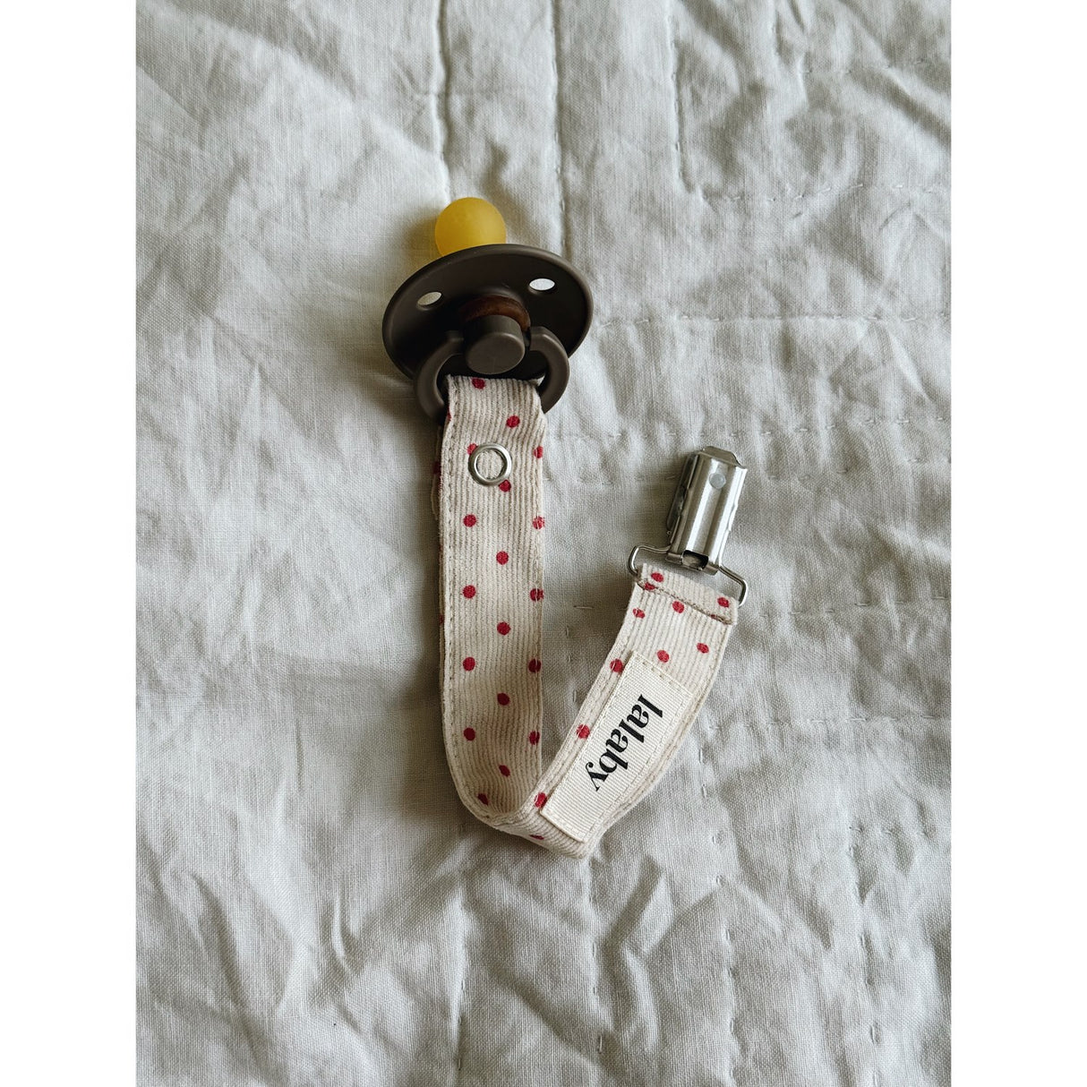 Lalaby Pacifier Clip Red Dot