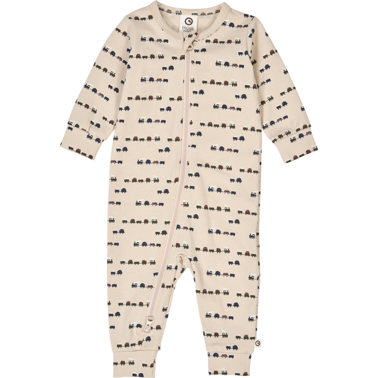 Müsli Oak/ Root/ Deep Green Train Zip Bodysuit