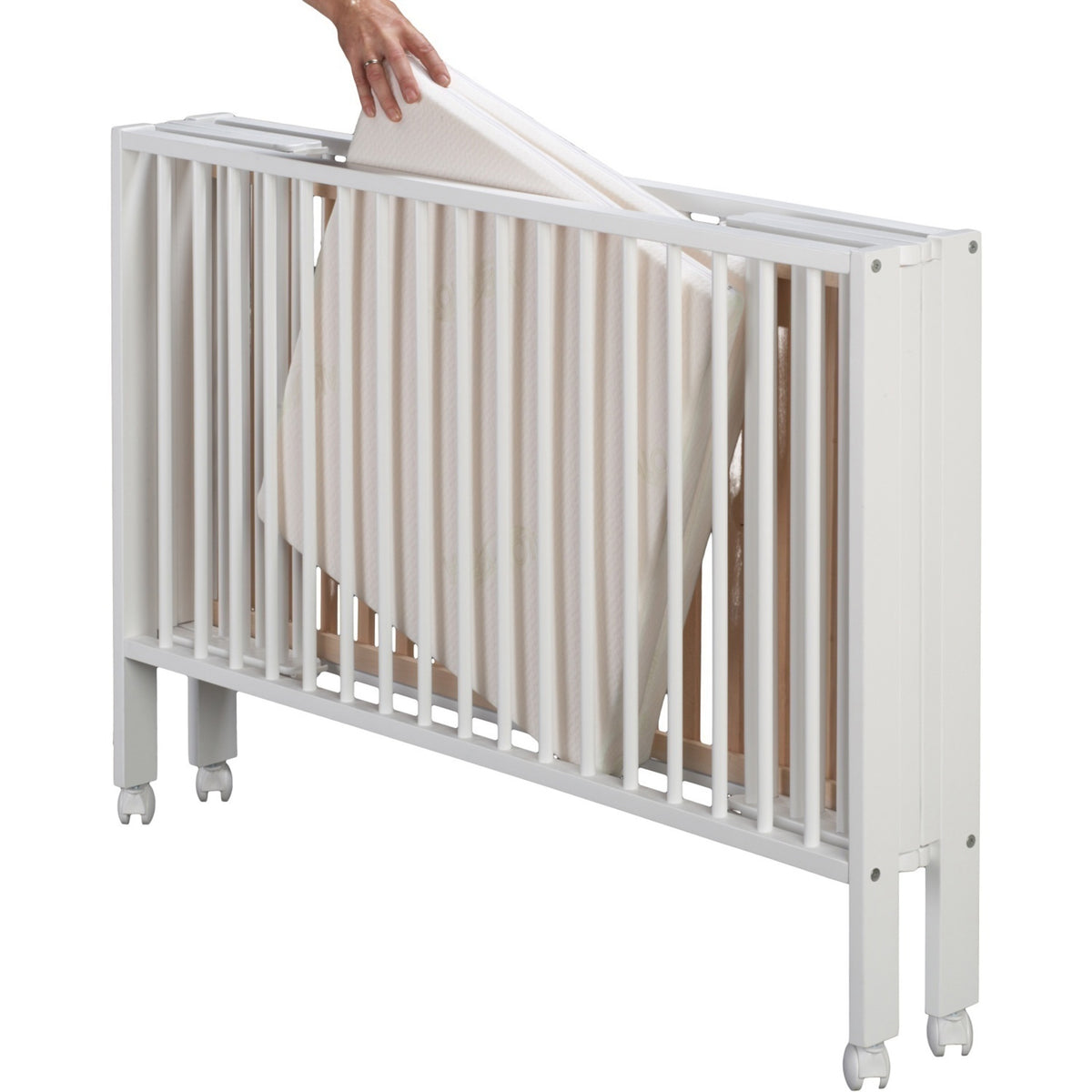 tiSsi® White Laquer Jori Sammenklappelig Bed Massiv Beech