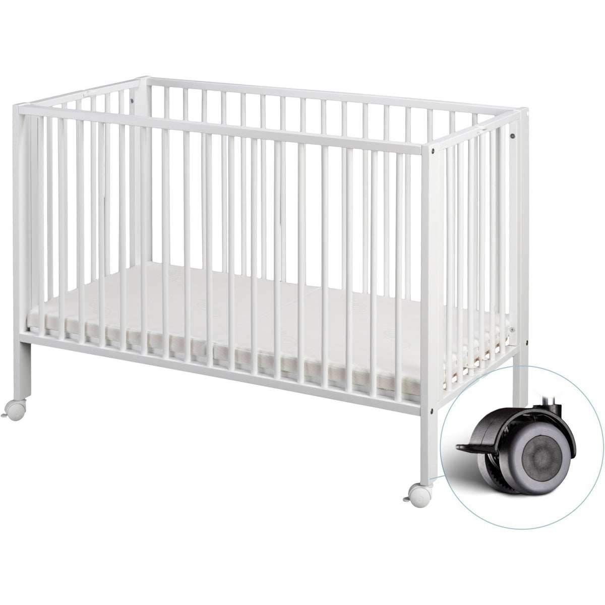 tiSsi® White Laquer Jori Sammenklappelig Bed Massiv Beech