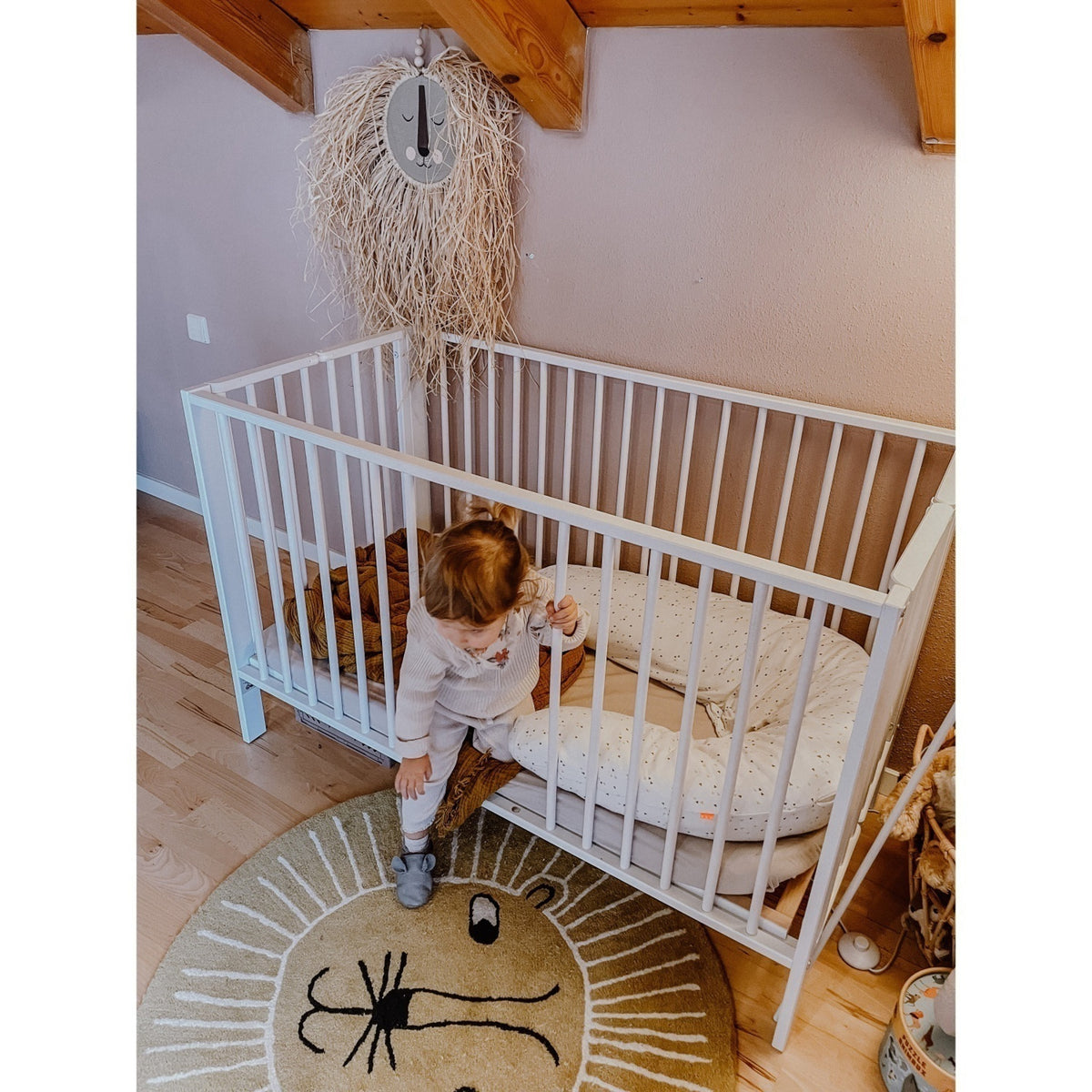 tiSsi® White Laquer Jori Sammenklappelig Bed Massiv Beech