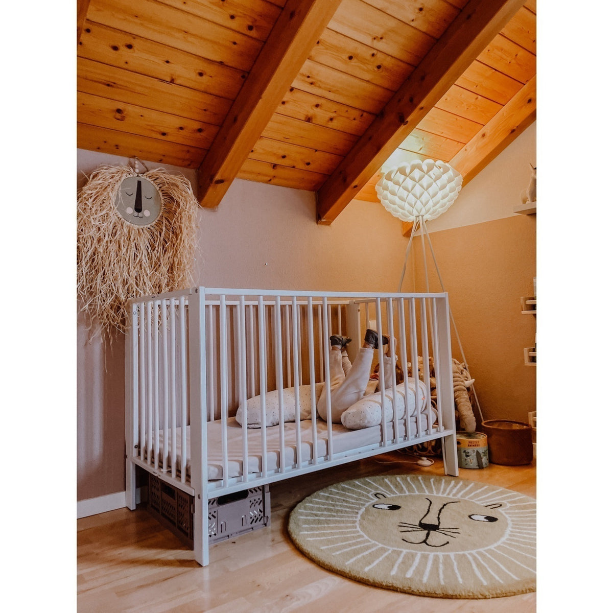tiSsi® White Laquer Jori Sammenklappelig Bed Massiv Beech