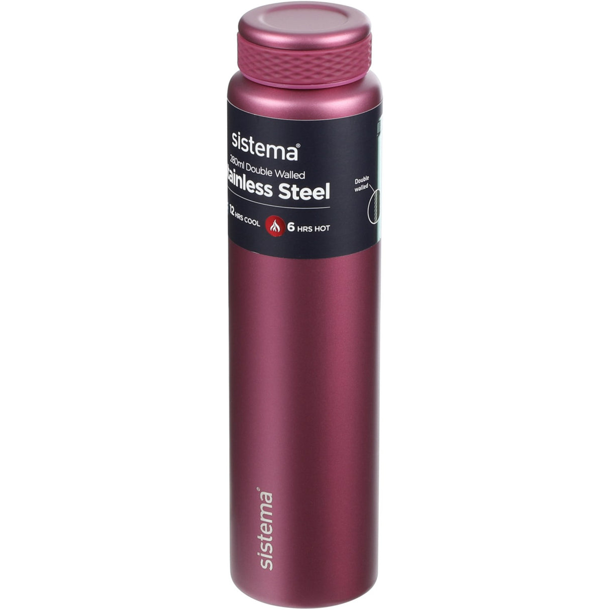 Sistema Fig Purple Stainless Steel Water Bottle 280 Ml