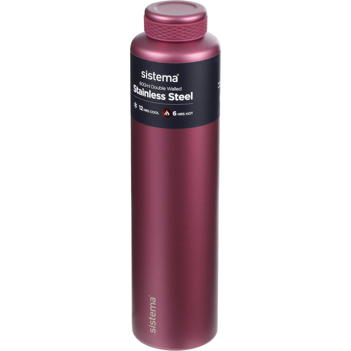 Sistema Fig Purple Stainless Steel Water Bottle 600 Ml
