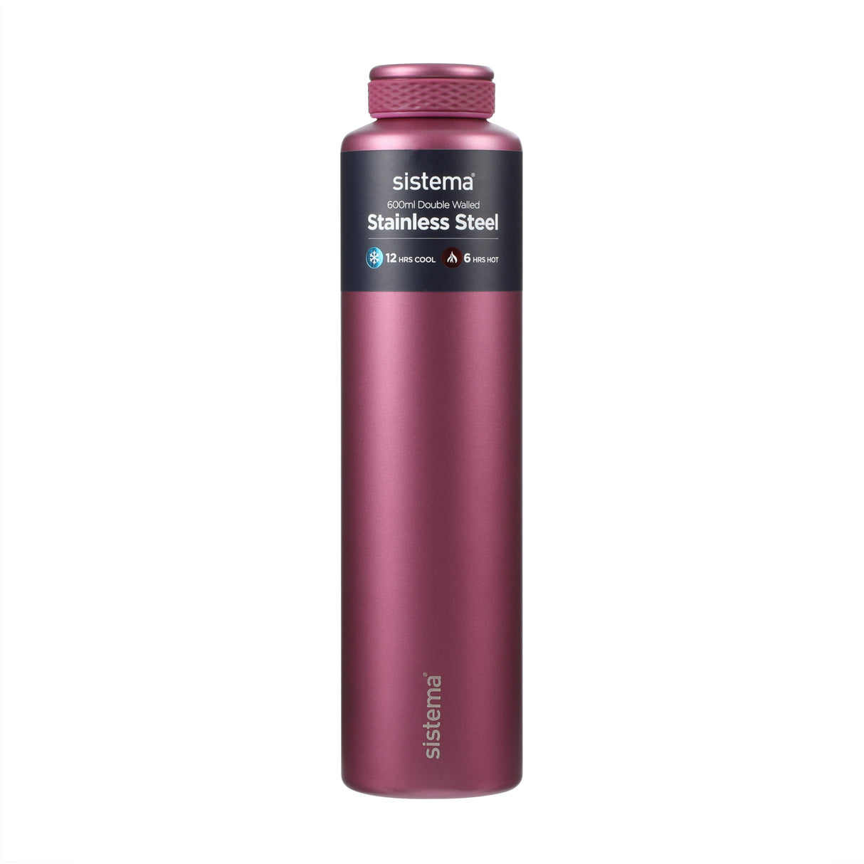 Sistema Fig Purple Stainless Steel Water Bottle 600 Ml