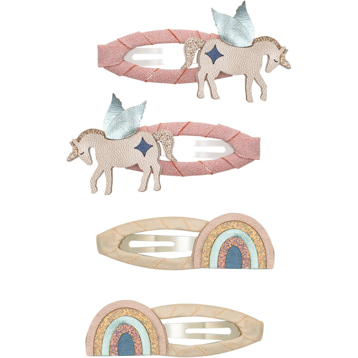 Mimi & Lula 4 Hårspænder - Winged Unicorn Celeste