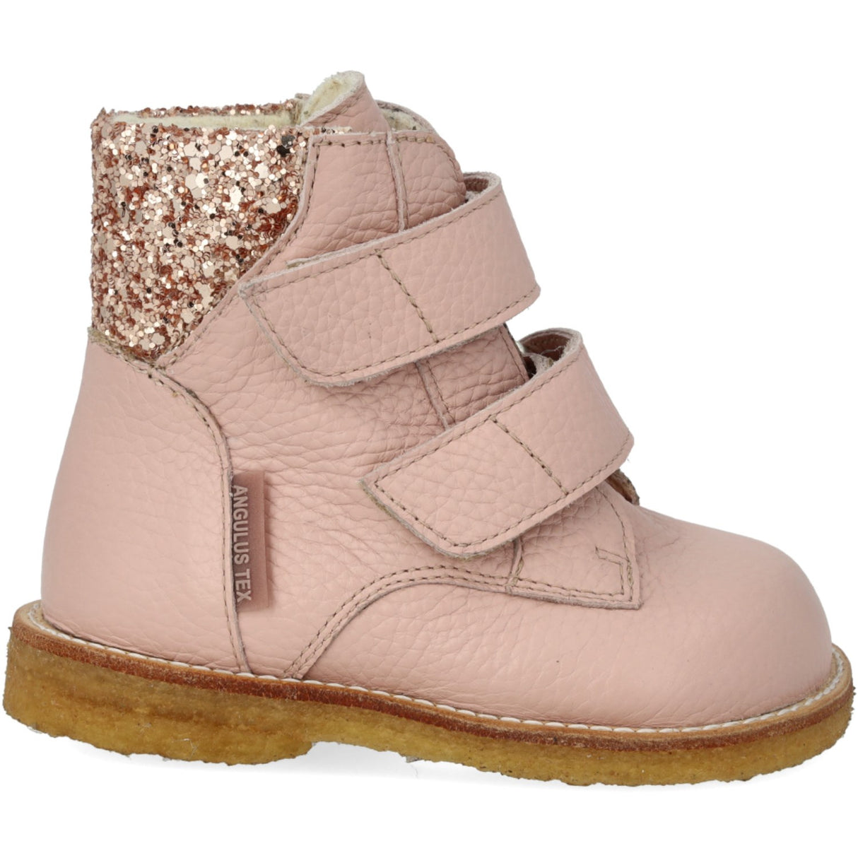 Angulus Rosebud/Maple Glitter TEX Glitter Glitter Boot with Velcro Closure