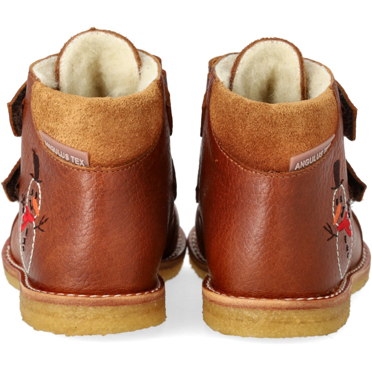Angulus Cognac/Cognac Beginner TEX Boot with Embroidered Snowman