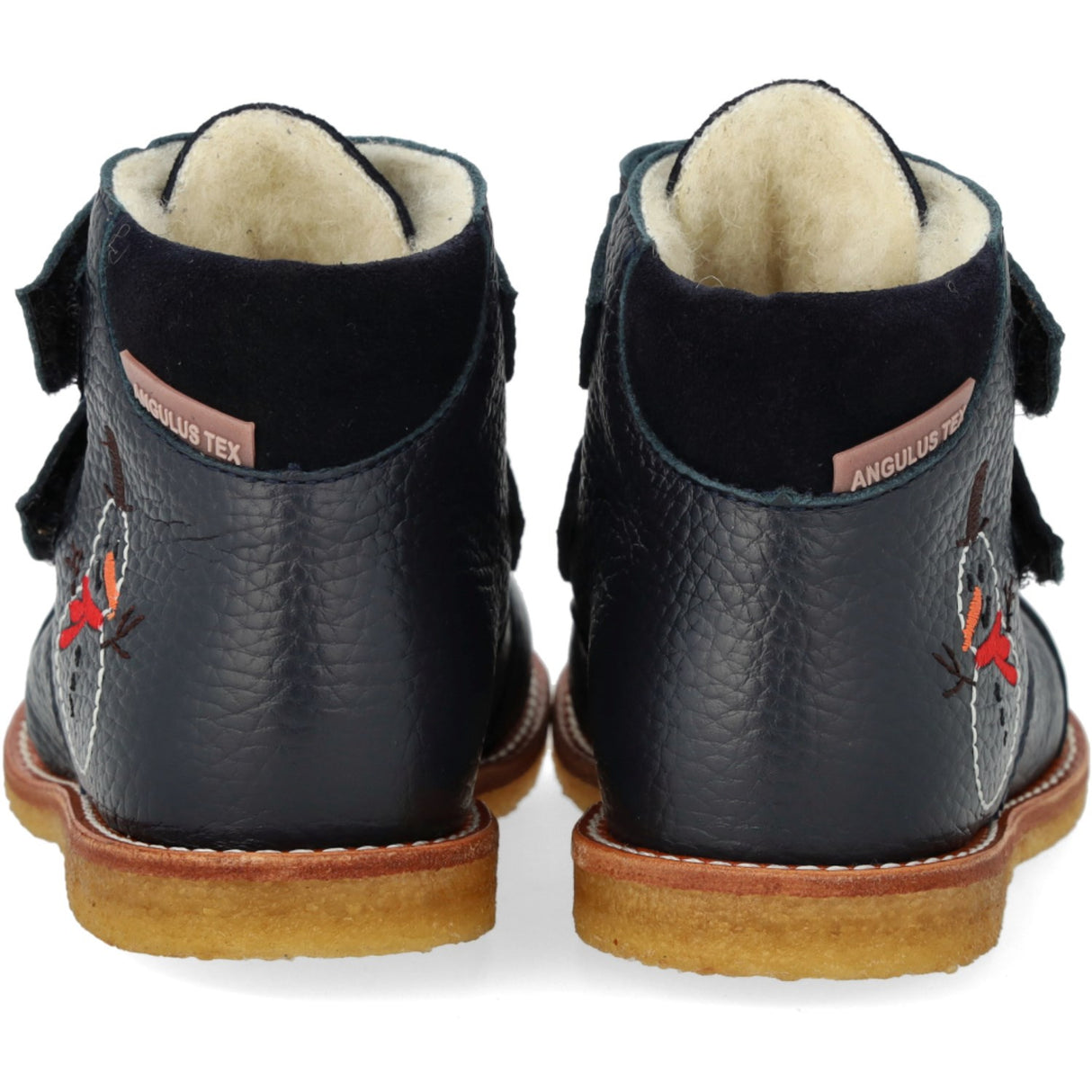 Angulus Navy/Navy Beginner TEX Boot with Embroidered Snowman