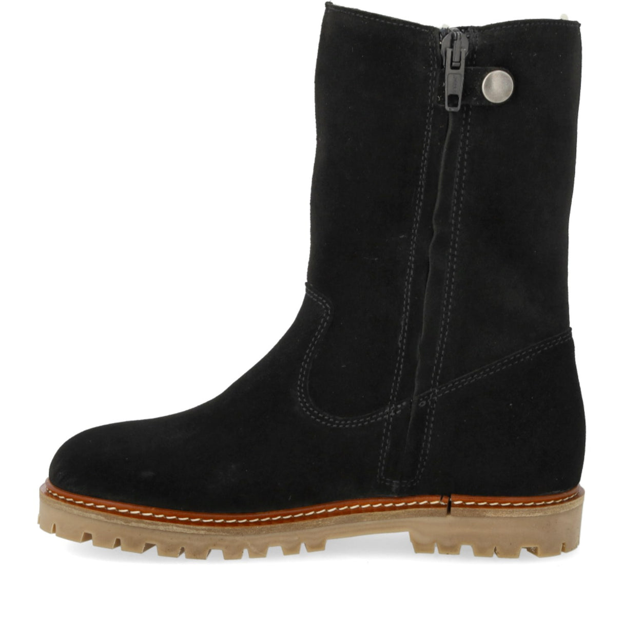 Angulus Black Classic Mid-Rise Suede Boot