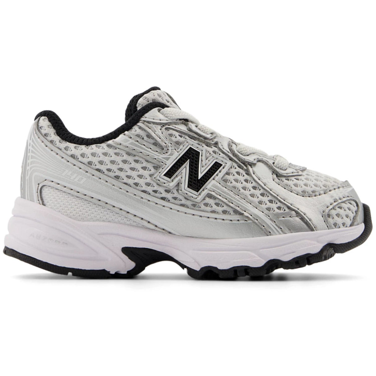 New Balance Silver Metallic 740 Kids Bungee Lace Sneakers