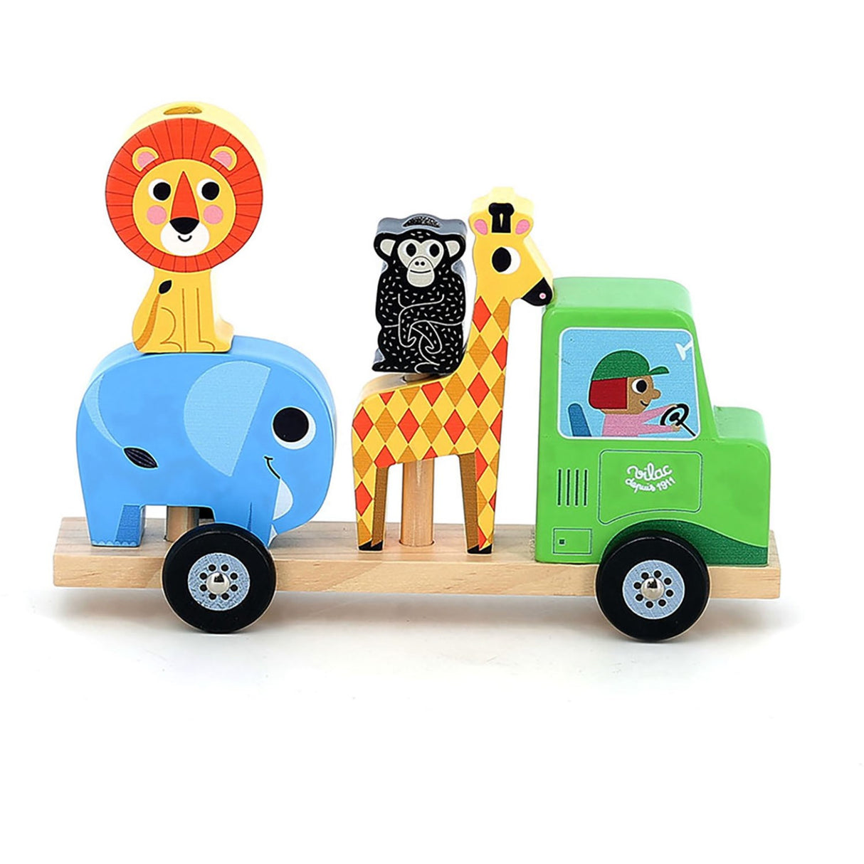 Vilac tractor with trailer and stable animals