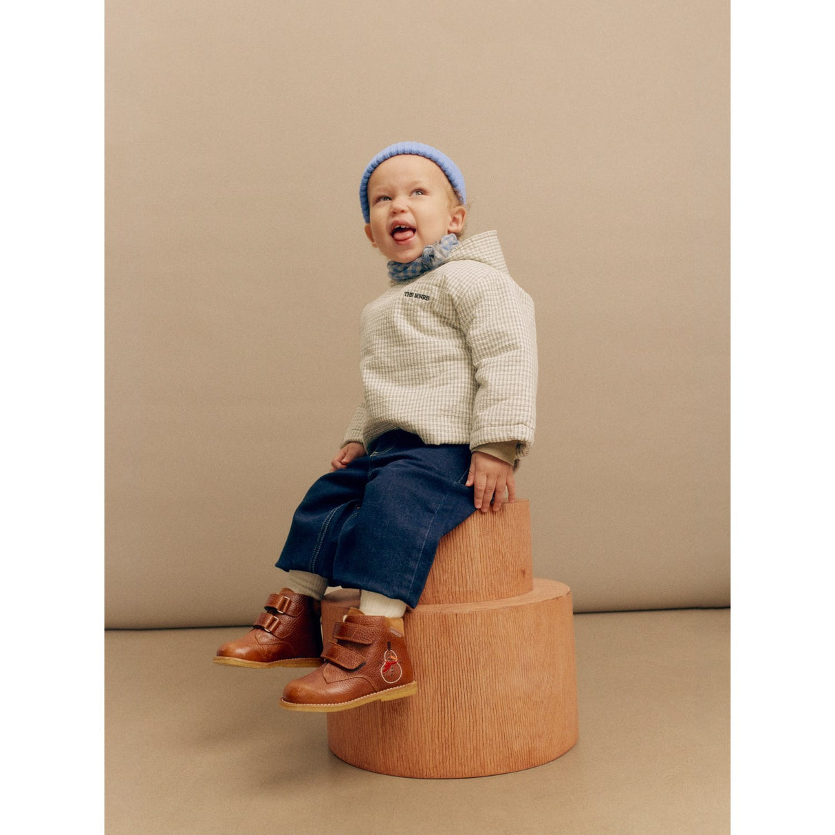 Angulus Cognac/Cognac Beginner TEX Boot with Embroidered Snowman