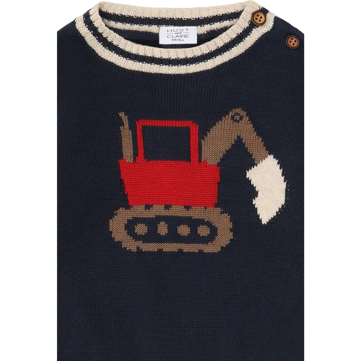 Hust & Claire More Navy Pilou Knit Backhoe