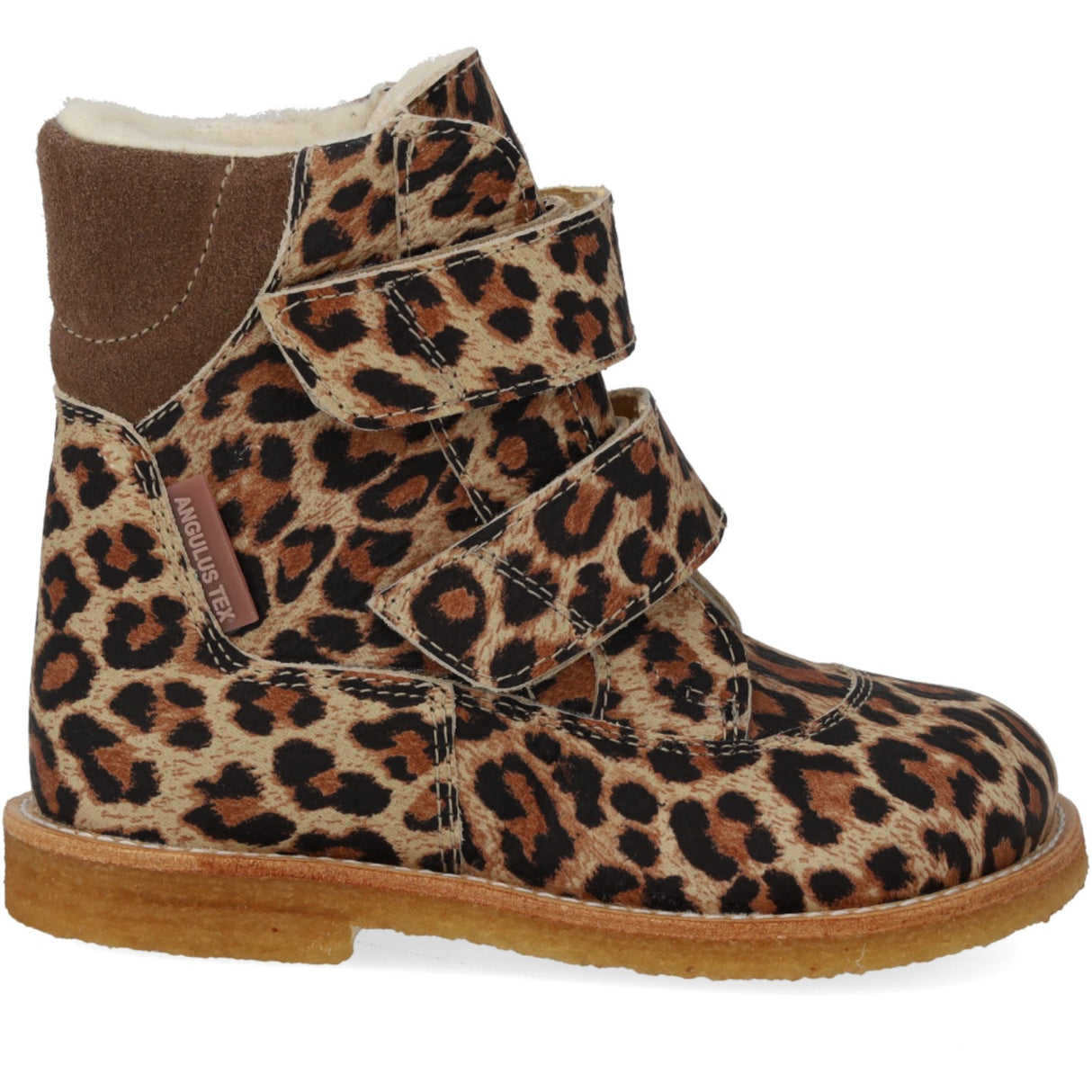 Angulus Beige Leo/Taupe TEX Boot with Velcro Closure