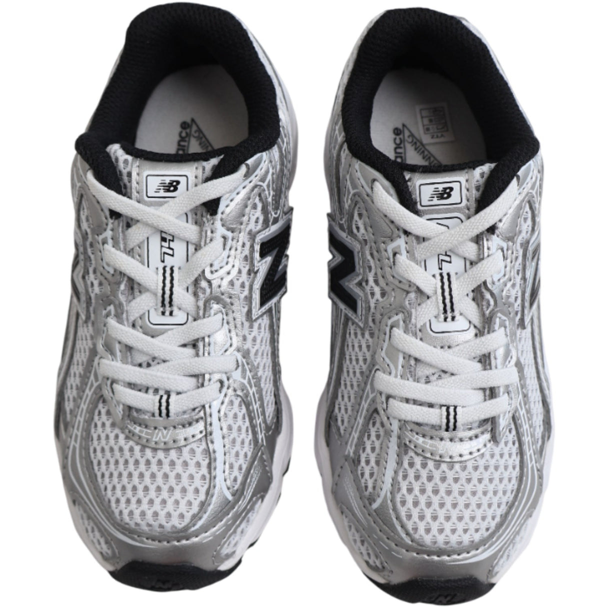 New Balance Silver Metallic 740 Kids Bungee Lace Sneakers