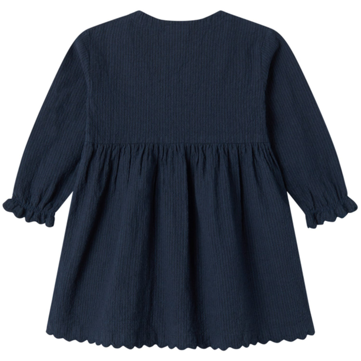 MarMar Chambray Dark Blue Stripe Dagmara Scallop Dress