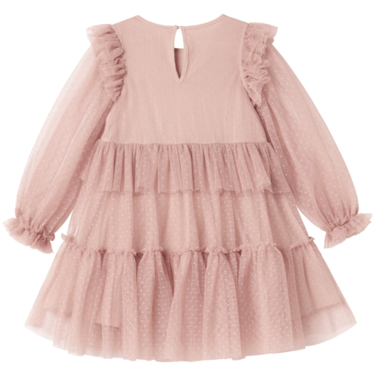 MarMar Tulle Dotty Faded Rose Doth LS Dress