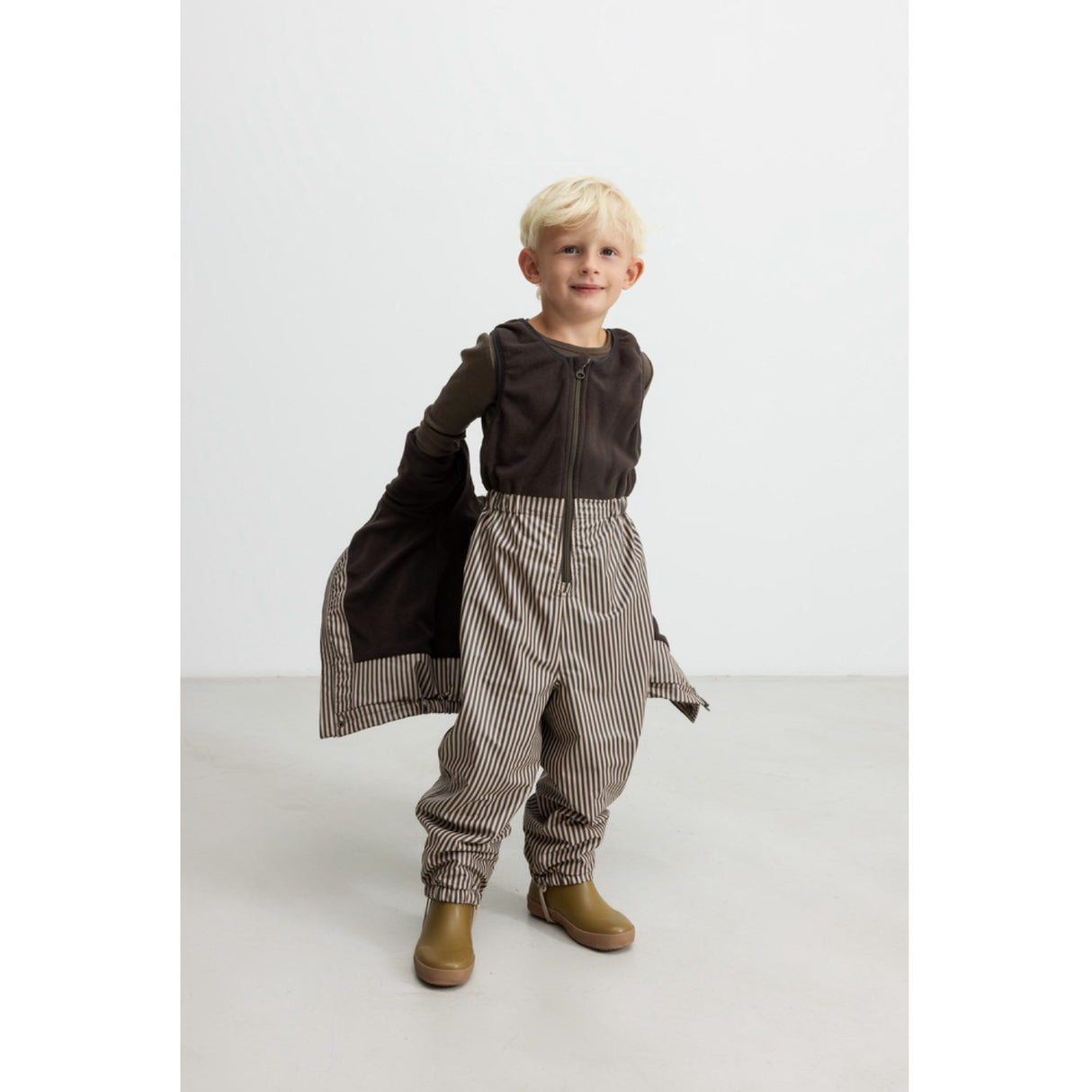 MarMar Rainwear Fleece Brown Stripe Obo Set