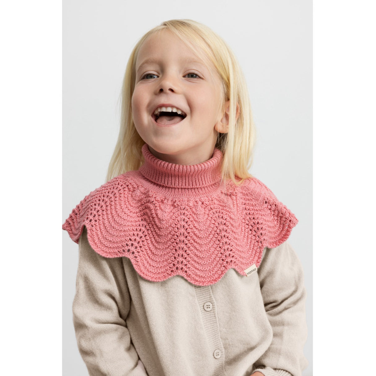 MarMar Light Cotton Wool Lace Raspberry Alani Knitted Neck Warmer