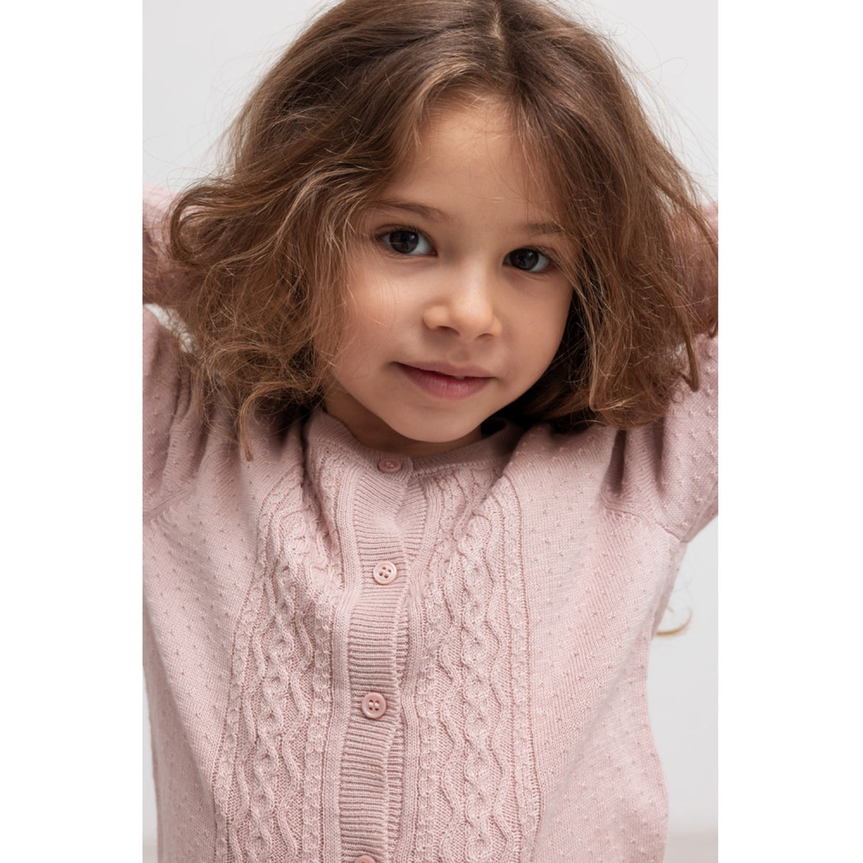 MarMar Modal Mix Cable Faded Rose Totti Knit Cardigan