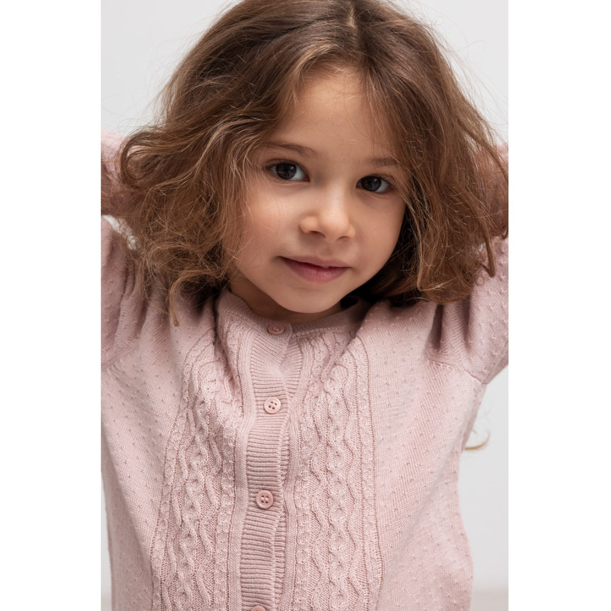 MarMar Modal Mix Cable Faded Rose Totti Knit Cardigan
