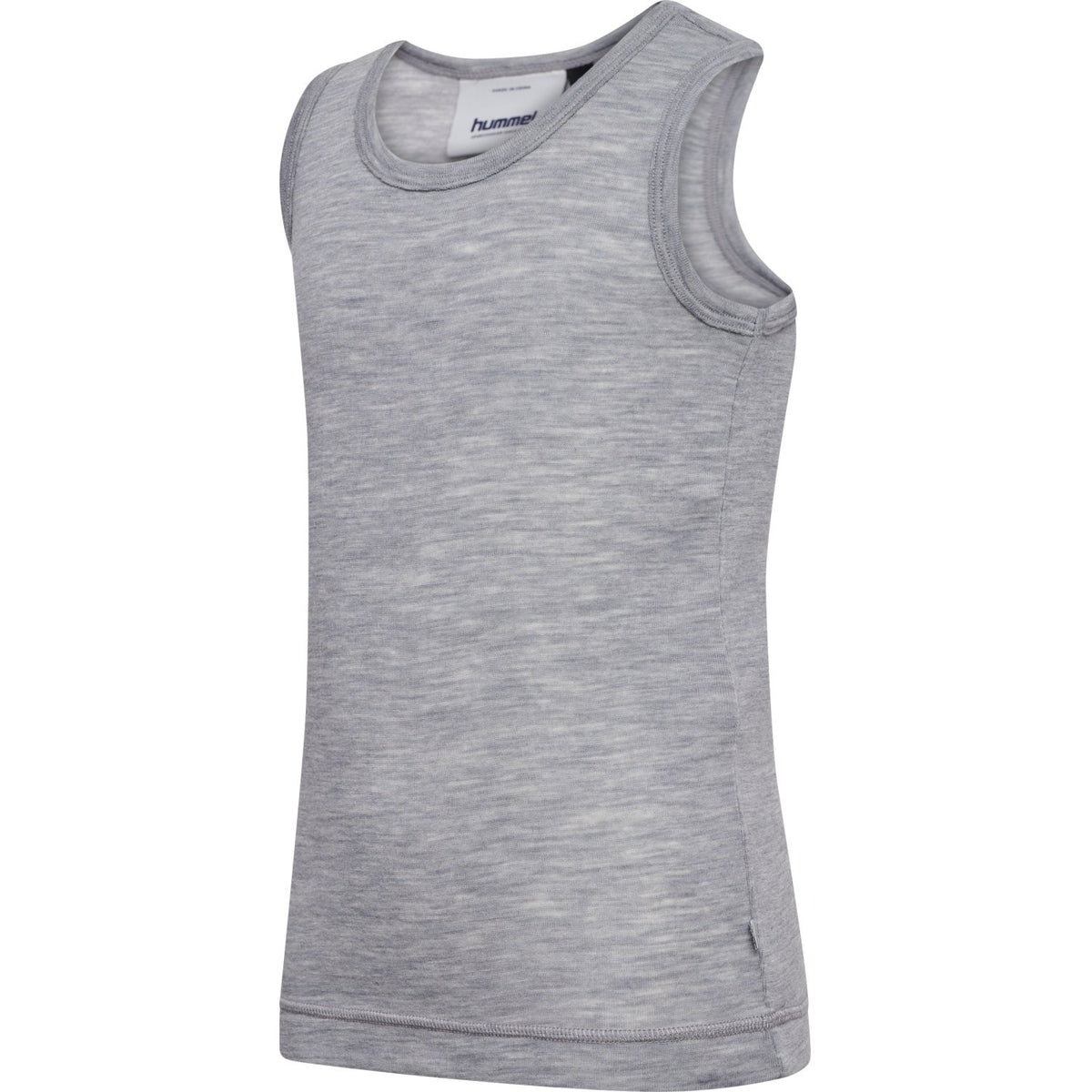 Hummel Grey Melange Jr Wool Rib Top S/L