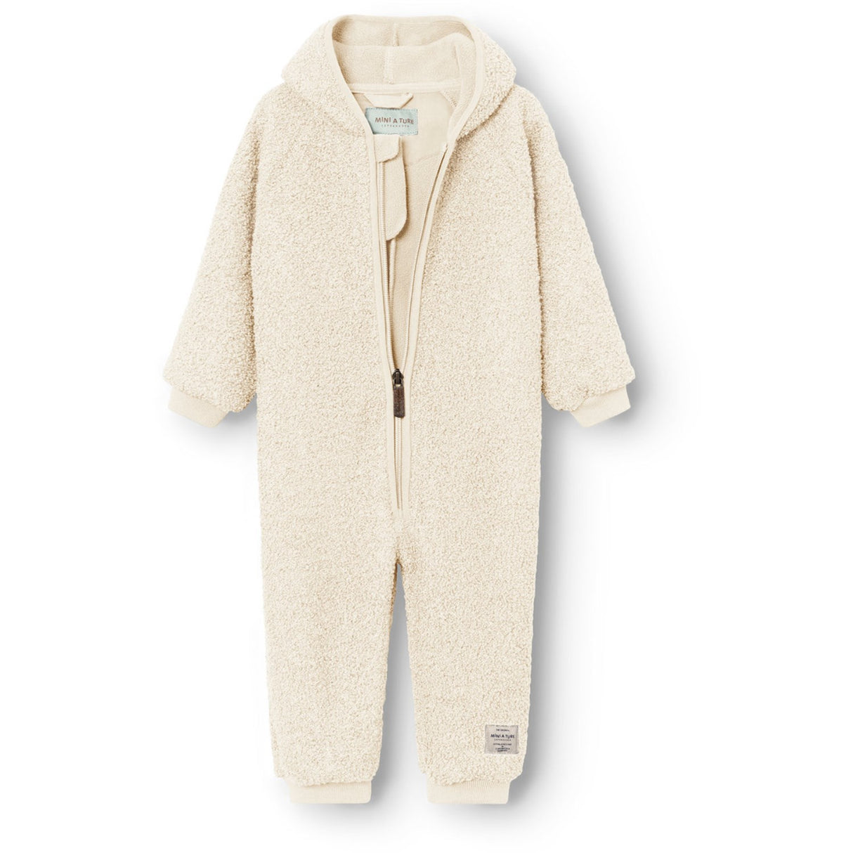 Mini A ture Angora Cream Matadel Teddyfleece Jumpsuit. GRS