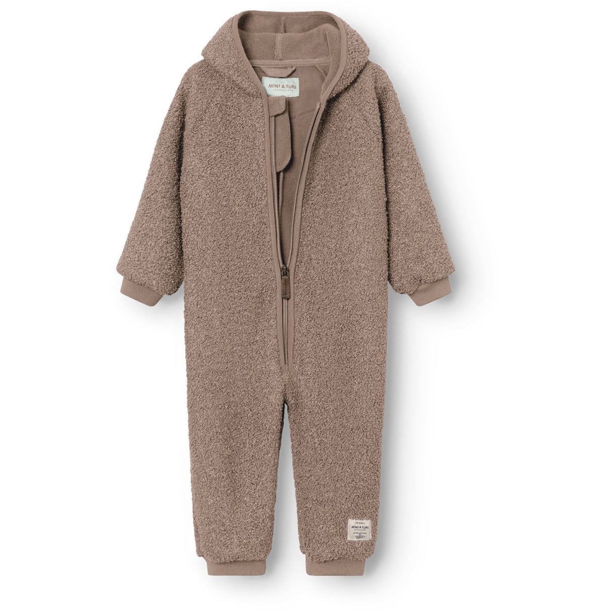 Mini A ture Grey Brown Matadel Teddyfleece Jumpsuit. GRS