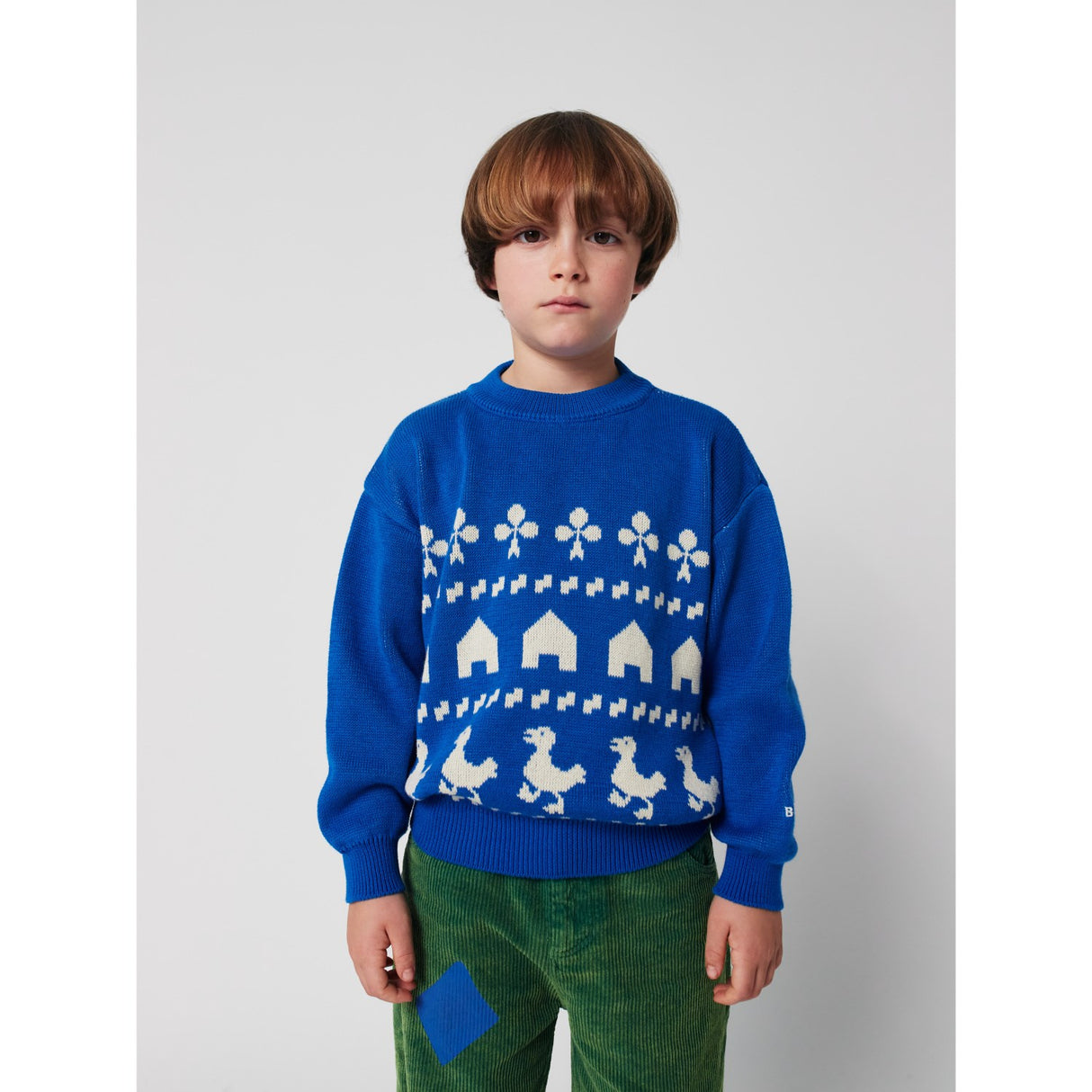 Bobo Choses Blue Farm Jacquard Jumper