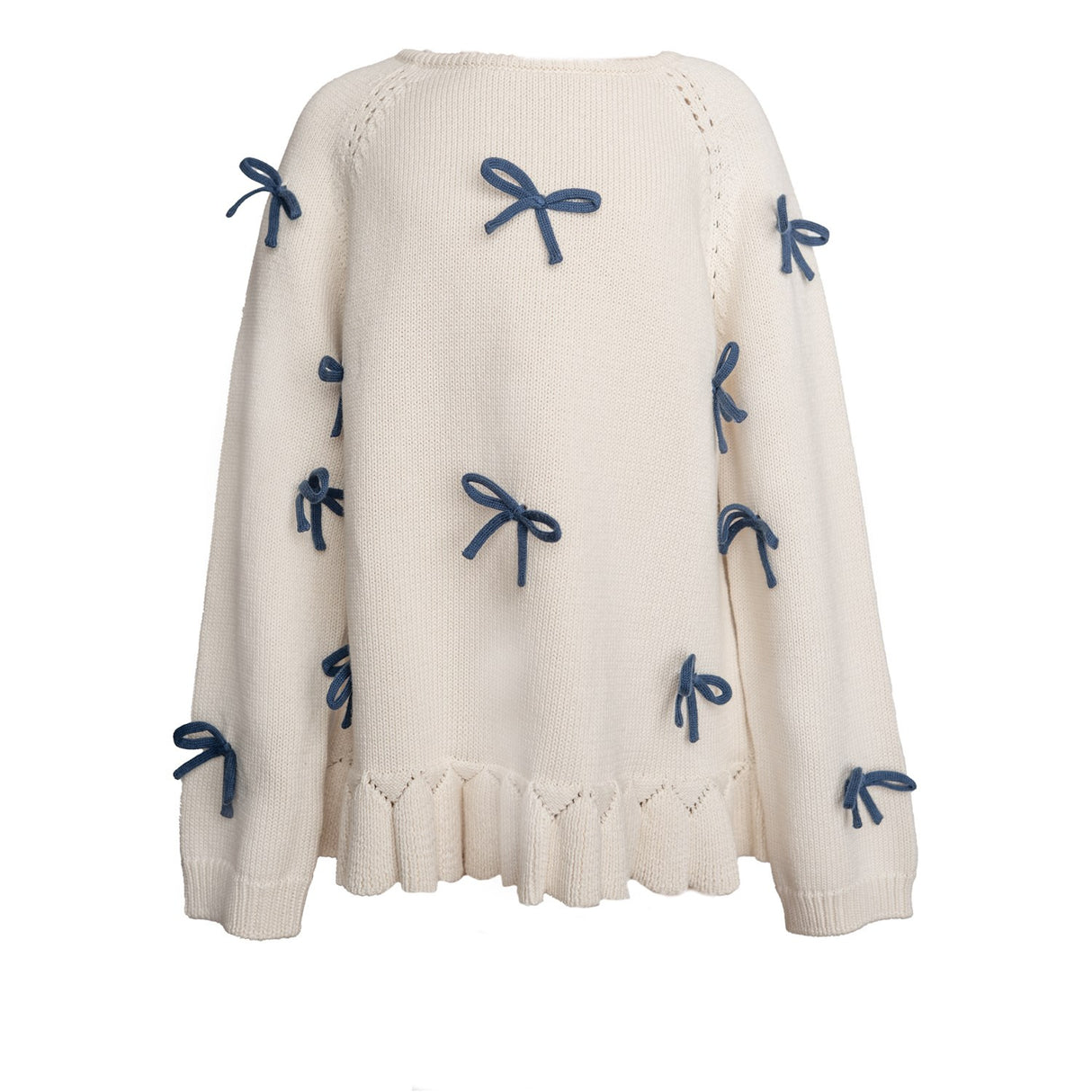 Hanevild Ivory More Bows Sweater