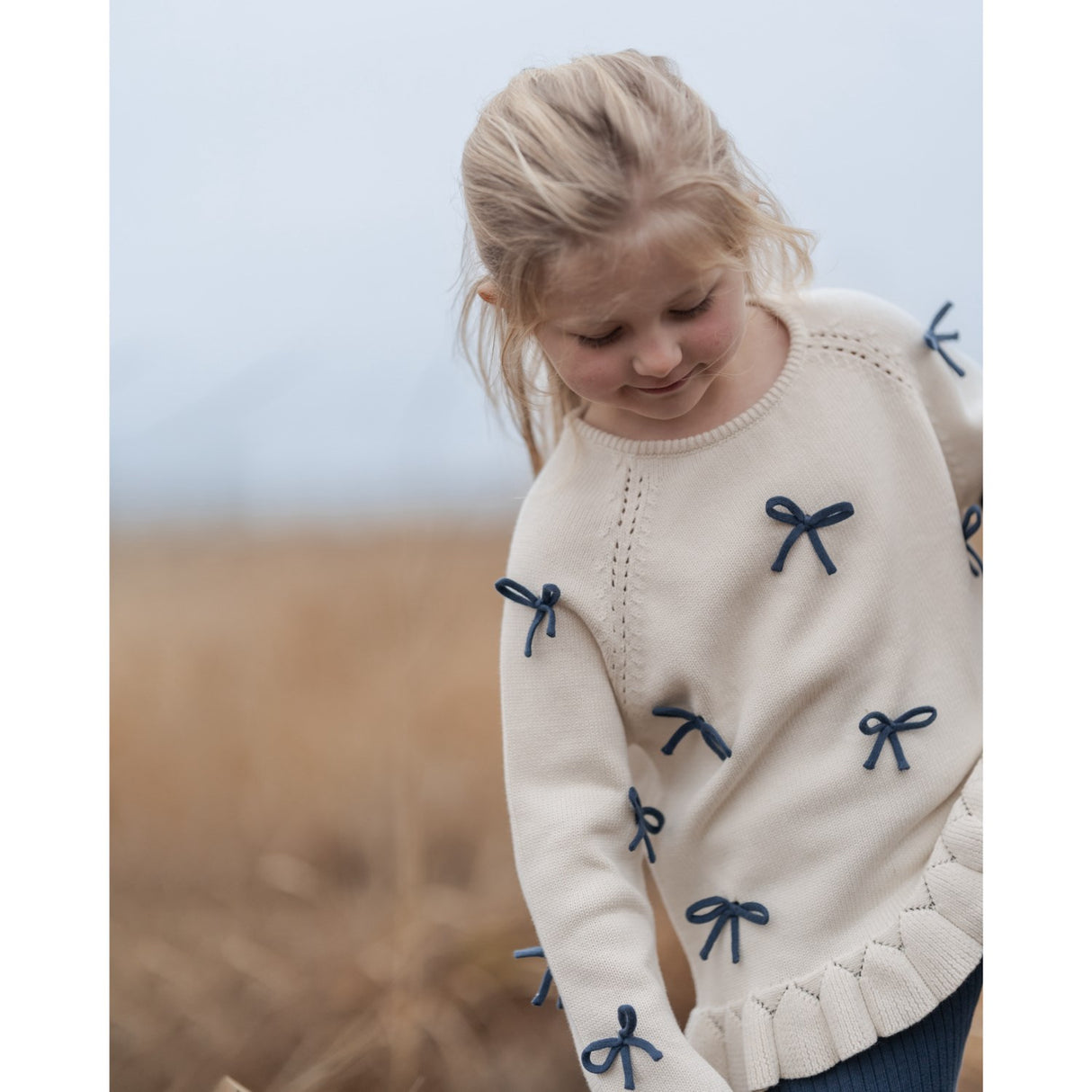 Hanevild Ivory More Bows Sweater