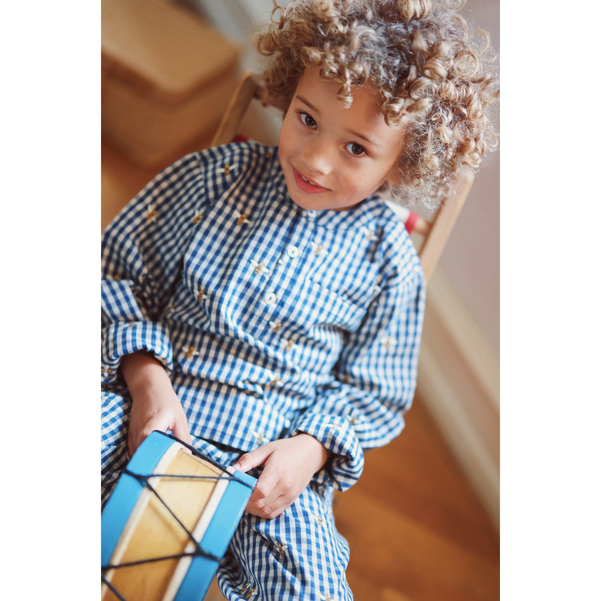 Flöss Bee Blue Check Olivian Shirt