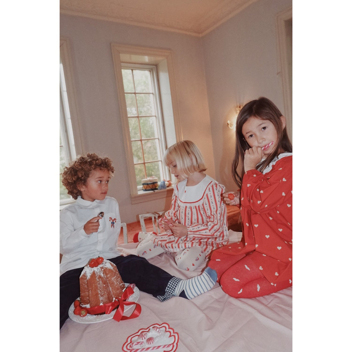 Flöss Poppy Red/Soft White Ellen Dress