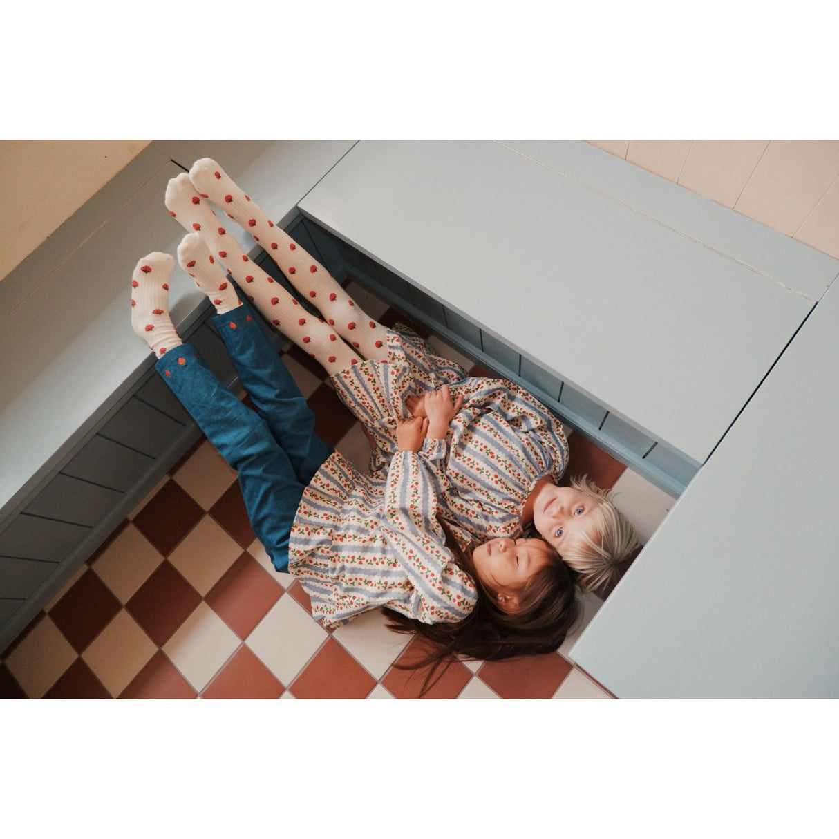 Flöss Mid Blue Strawberry Vilma Pants