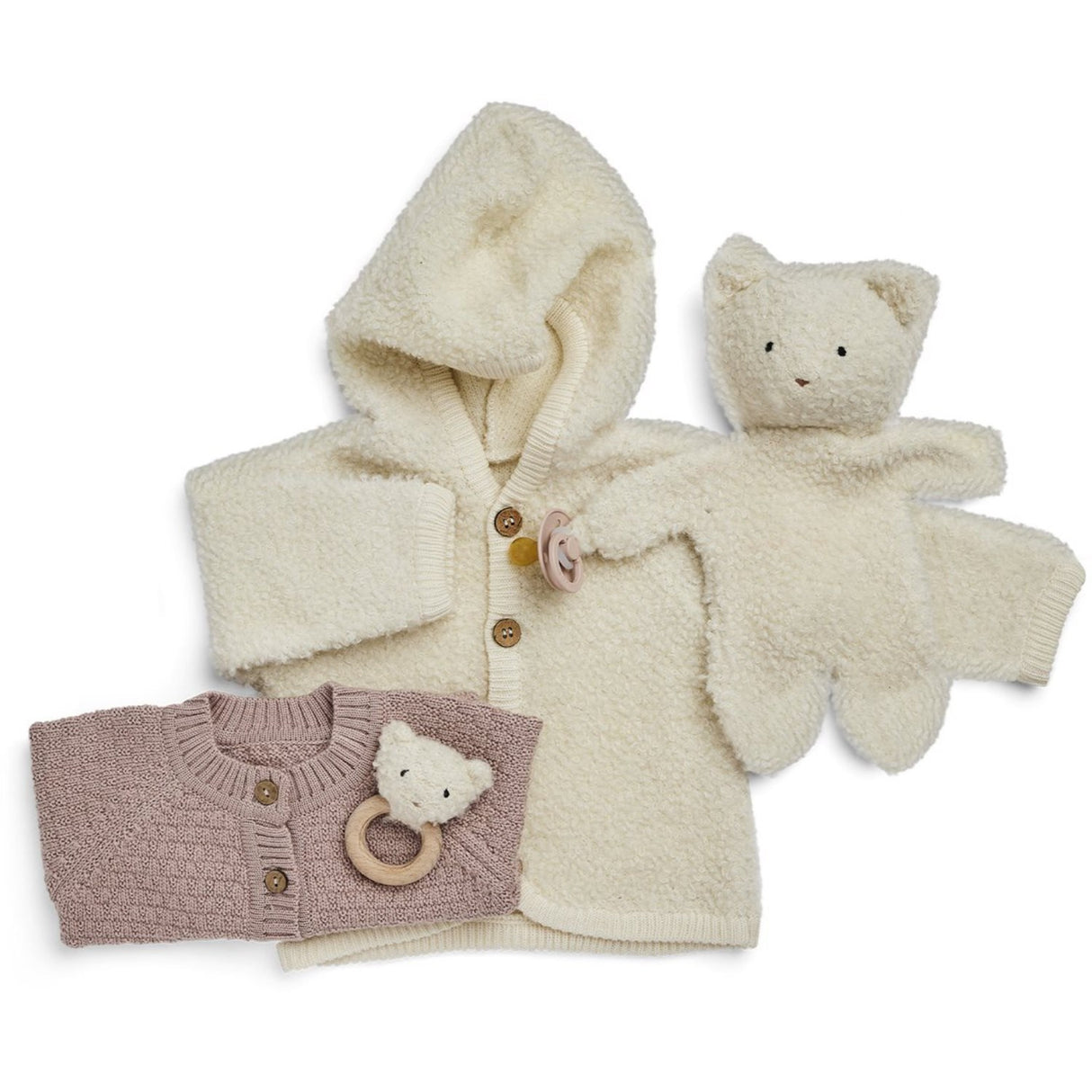 Smallstuff Powder Cardigan Square Knit Merino Wool