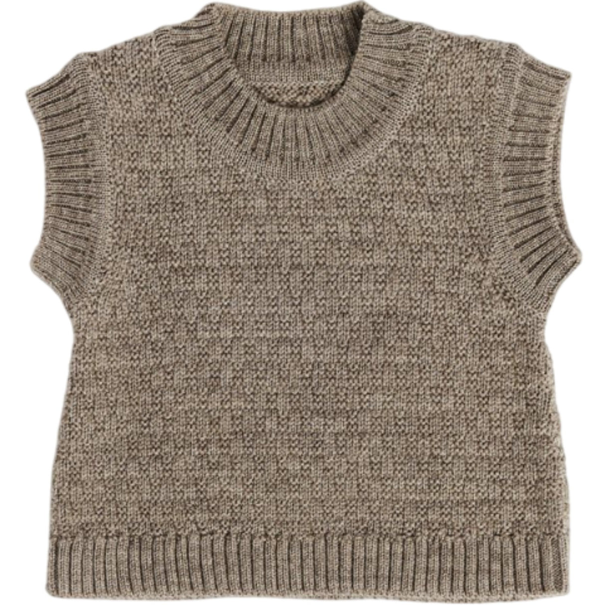 Smallstuff Nature Melange Vest Square Knit Merino Wool