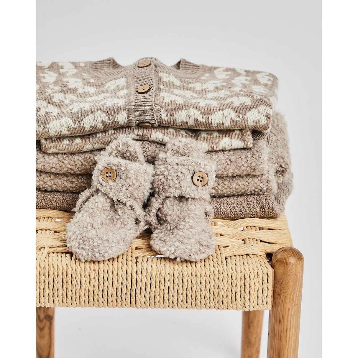 Smallstuff Nature Melange Vest Square Knit Merino Wool