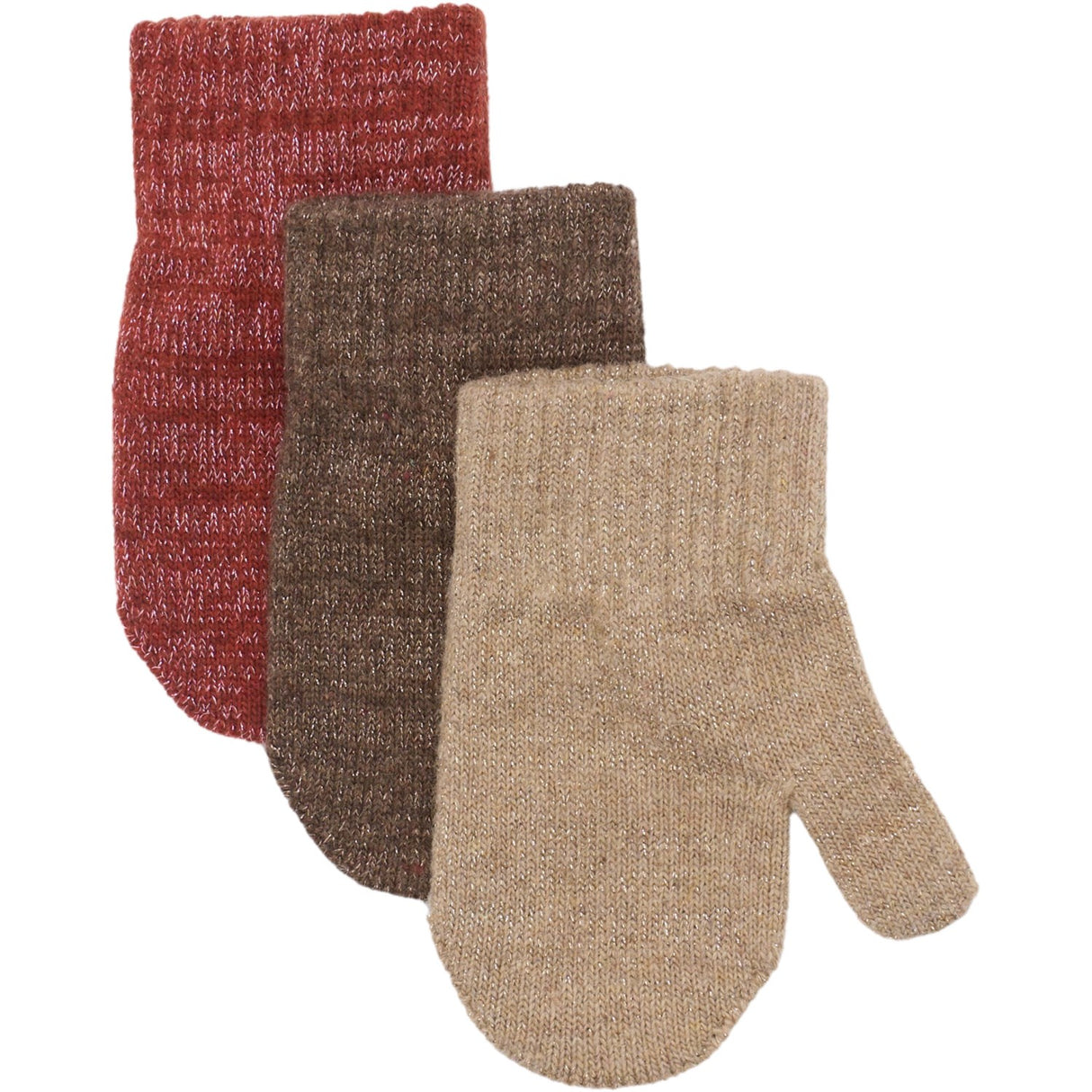 Mikk-Line Apple Butter-Chocolate Chip-Doeskin Magic Gloves 3 Pack With Lurex