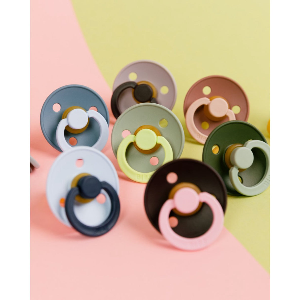 Bibs Baby Blue Pacifier Studio Colour 2-Pack Fusion Latex Petrol Mix