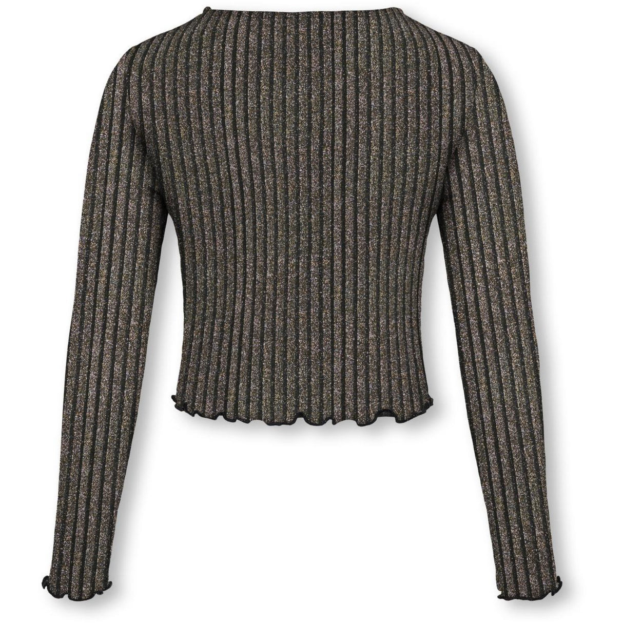 kids ONLY Black Lurex Light Gold/Silver/Wide Stripe Kogqueen L/S Glitter Top Bf Jrs