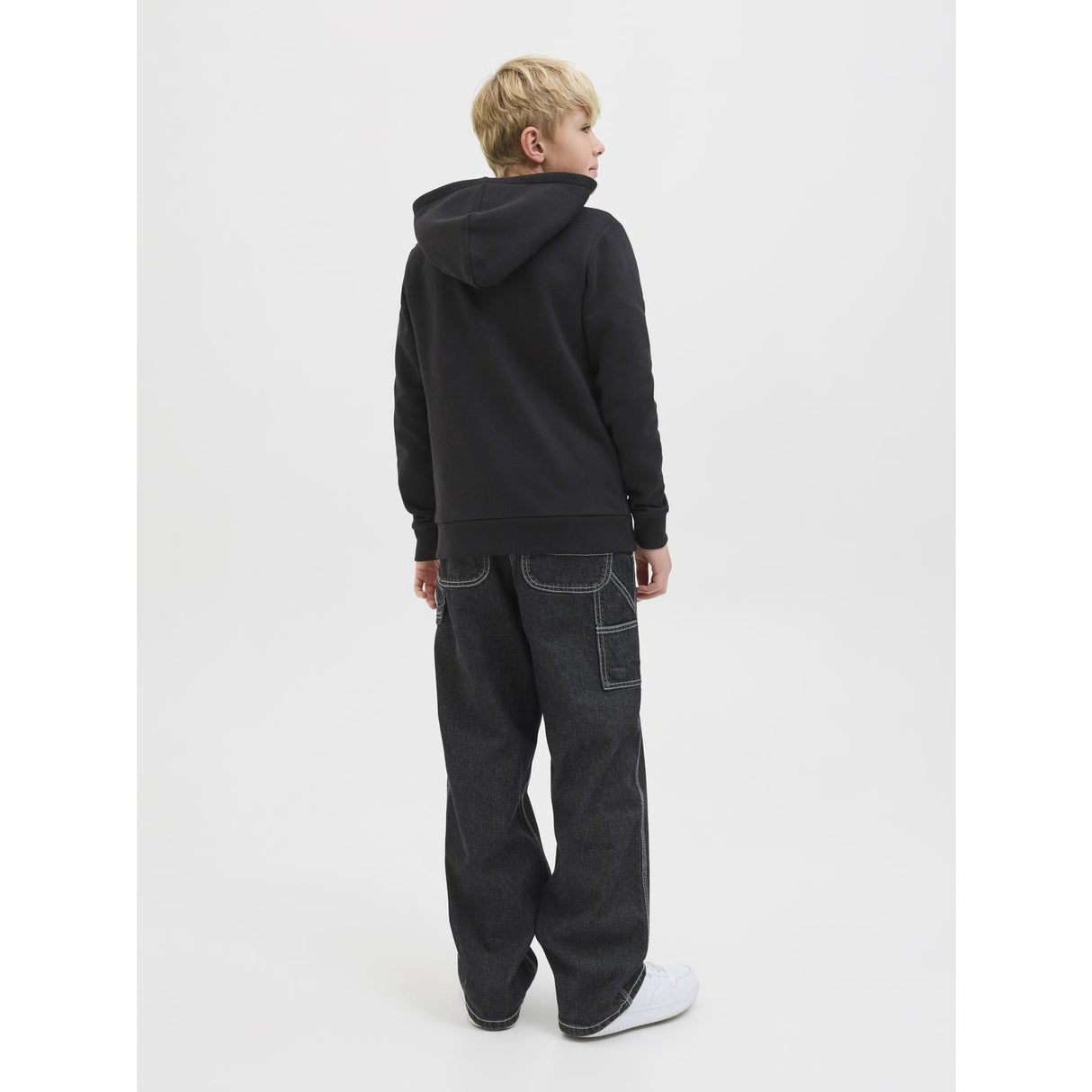 Jack & Jones Junior Black Jjari Branding Sweat Hood Jnr
